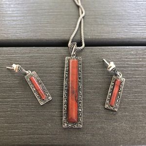 Charcoal Grey/Brown Necklace Set